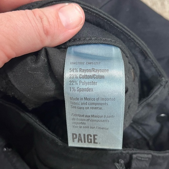 PAIGE Constance Skinny Slit Hem Black Jeans - Picture 11 of 13